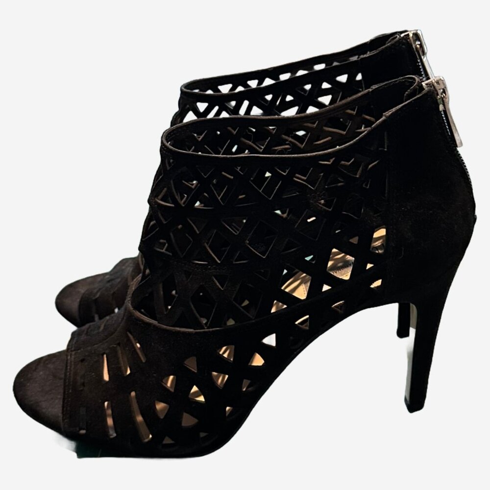 Black Laser cut INC Heeled Sandal